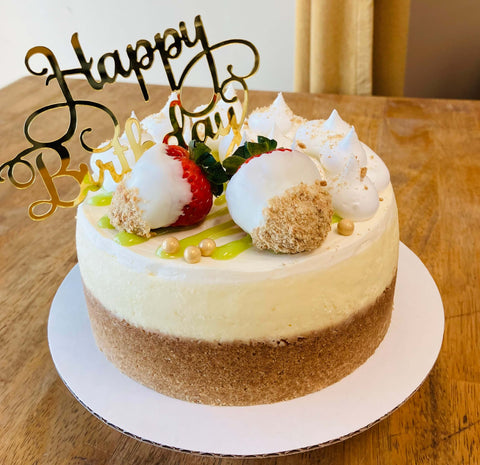 Happy Birthday Marbled Key Lime Cheesecake
