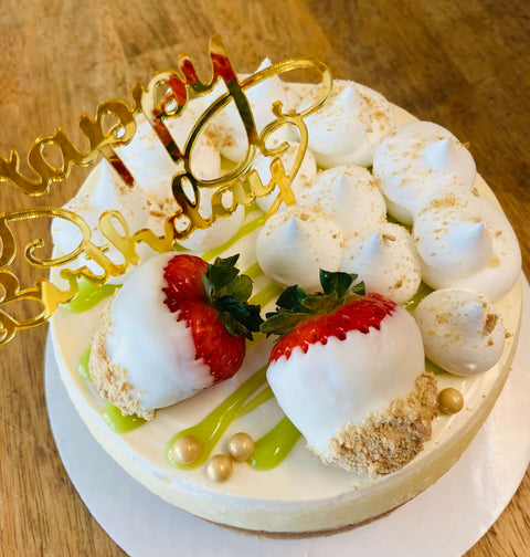 Happy Birthday Marbled Key Lime Cheesecake