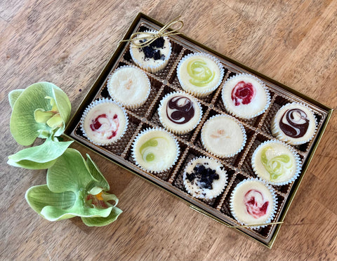 One dozen assorted signature cheesecake minis in a gift box