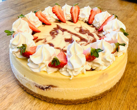 9 inch strawberry swirl cheesecake