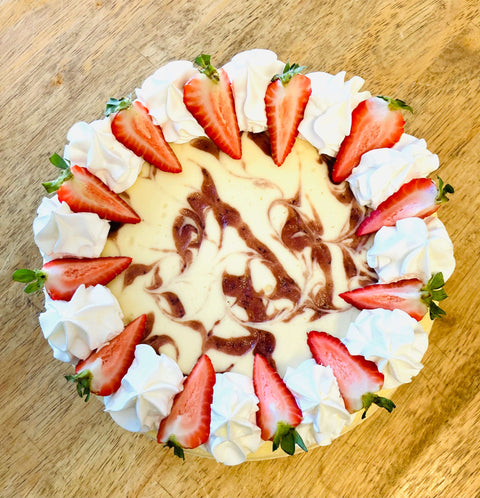 9 inch strawberry swirl cheesecake