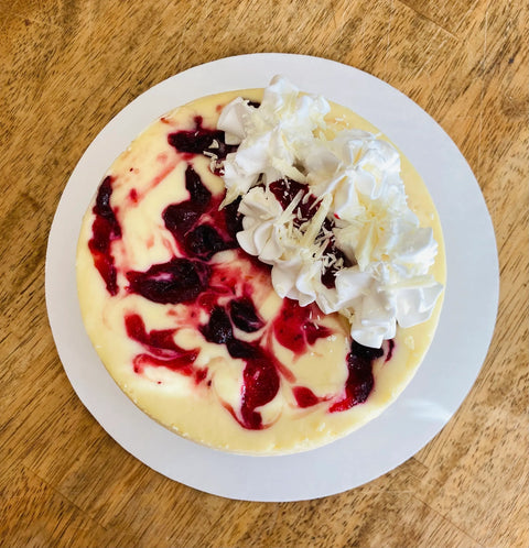 Cranberry Swirl-White Chocolate Hazelnut Cheesecake